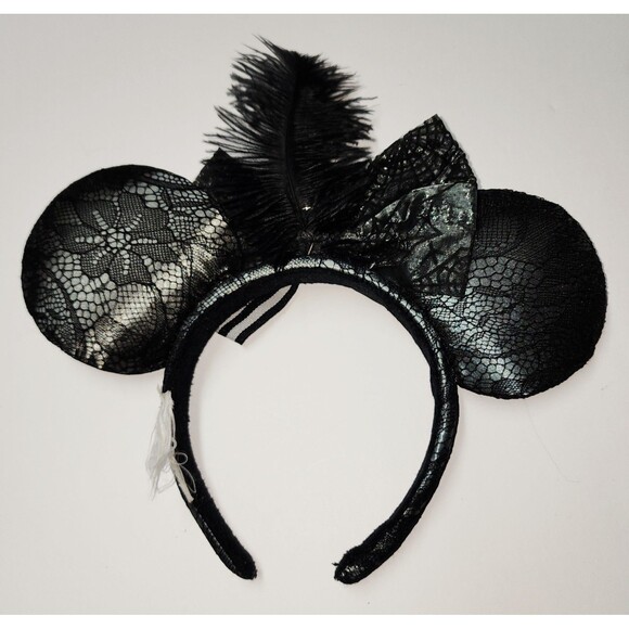 Disney Parks Minnie Mouse Ears Jack Nightmare Before Christmas Headband Lace HTF